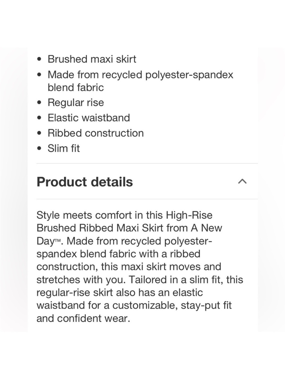 Women's High-Rise Brushed Ribbed Maxi Skirt - A New
Day™ new 🆕 - Picture 5 of 6